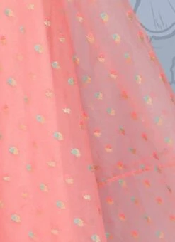 Pink Organza Jacquard Maxi Dress Festive Wear -ZariGrace Shop Pink Organza Jacquard Maxi Dress DRBS02301035 rrc3