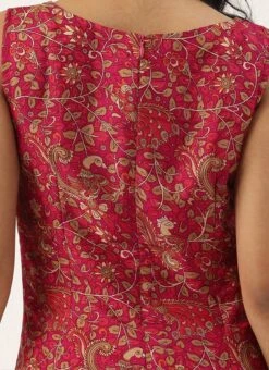 Pink Printed Boat Neck Kurta Set Festive Wear -ZariGrace Shop Pink Printed Boat Neck Kurta Set KSBS02012728 rrc2