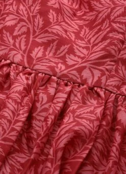 Pink Printed Cotton Gathered Calf Length Dress After Six Wear -ZariGrace Shop Pink Printed Cotton Gathered Calf Length Dress DRBS02106521 rrc1