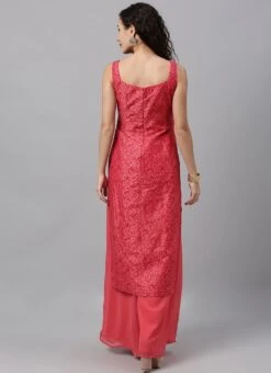 Pink Printed Strap Neck Style Kurti Festive Wear -ZariGrace Shop Pink Printed Strap neck Style Kurti KRBS02307677 b