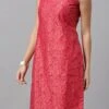 Pink Printed Strap Neck Style Kurti Festive Wear