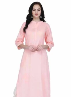 Pink Pure Cotton Kurta Palazzo Set Work Wear -ZariGrace Shop Pink Pure Cotton Kurta Palazzo Set KRSUPIFC940 b