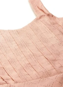 Pink Rayon High N Low Pleated Yoke Dress After Six Wear -ZariGrace Shop Pink Rayon High N Low Pleated Yoke Dress DRBS02108664 rrc2