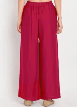Pink Rayon Palazzo Pant Work Wear -ZariGrace Shop Pink Rayon Palazzo Pant WBDMF640 b