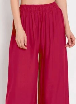 Pink Rayon Palazzo Pant Work Wear