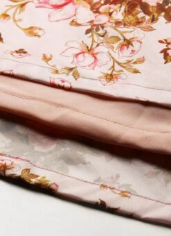 Pink Taffeta Digital Printed N Burgundy Dress Festive Wear -ZariGrace Shop Pink Taffeta Digital Printed N Burgundy Dress DRBS02109697 rrc2