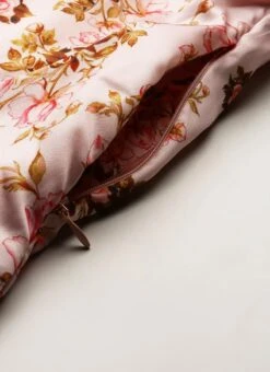 Pink Taffeta Digital Printed N Burgundy Dress Festive Wear -ZariGrace Shop Pink Taffeta Digital Printed N Burgundy Dress DRBS02109697 rrc3