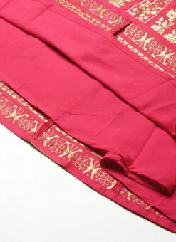 Dupatta From Pink Taffeta Jacquard Anarkali Set After Six Wear -ZariGrace Shop Pink Taffeta Jacquard Anarkali Set SLBS02301044 rrc4