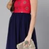 Pink Taffeta Jacquard N Navy Blue Dress Festive Wear -ZariGrace Shop Pink Taffeta Jacquard N Navy Blue Dress DRBS02205006 l