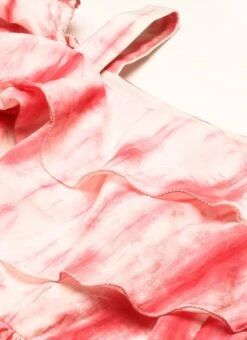 Pink Tie N Dye Ruffled Dress After Six Wear -ZariGrace Shop Pink Tie N Dye Ruffled Dress DRBS02301954 rrc1