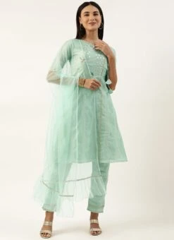 Dupatta From Pista Green Chanderi Straight Kurta Set After Six Wear 12 Dupatta From Pista Green Chanderi Straight Kurta Set After Six Wear -ZariGrace Shop Pista Green Chanderi Straight Kurta Set SLBS02211172 u