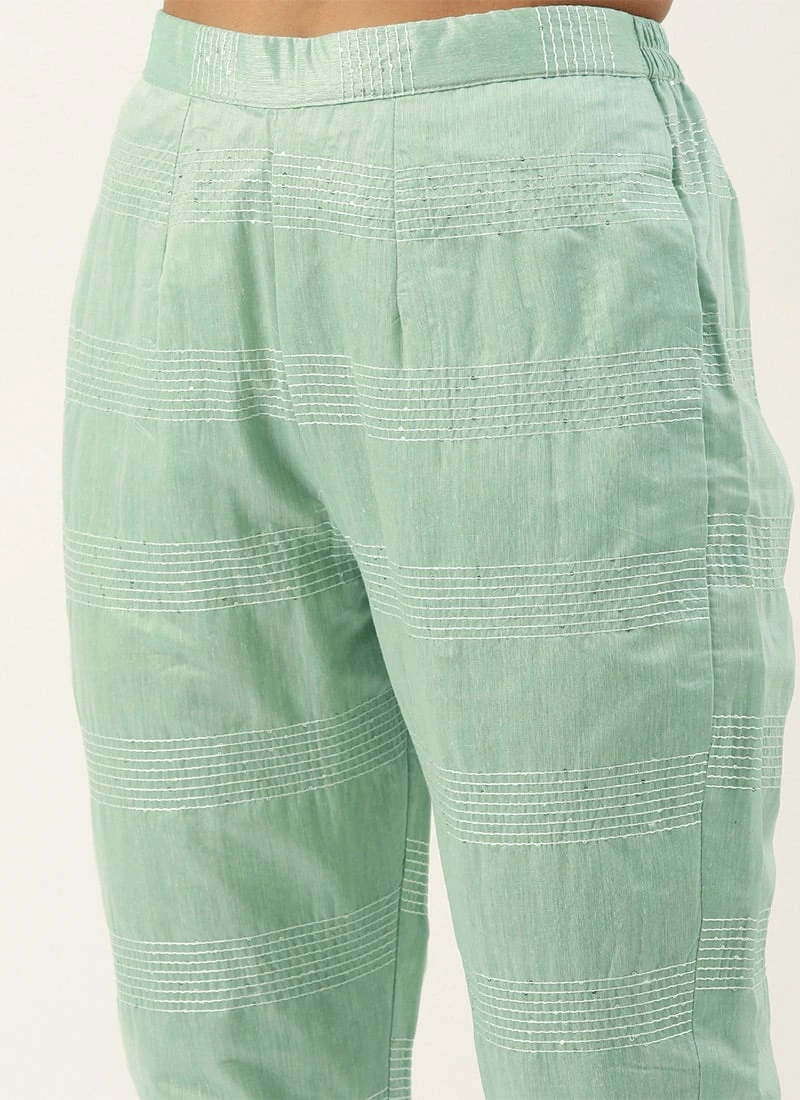 Bottom From Pista Green Chanderi Straight Kurta Set After Six Wear 8 Bottom From Pista Green Chanderi Straight Kurta Set After Six Wear - Image 6