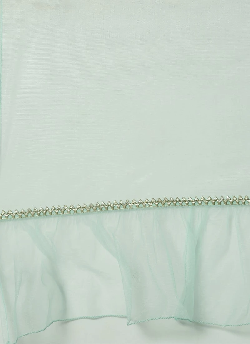 Bottom From Pista Green Chanderi Straight Kurta Set After Six Wear 9 Bottom From Pista Green Chanderi Straight Kurta Set After Six Wear - Image 7