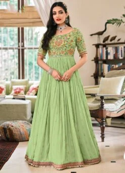 Pista Green Georgette Embroidered N Stones Anarkali Suit Party Wear 8 Pista Green Georgette Embroidered N Stones Anarkali Suit Party Wear -ZariGrace Shop Pista Green Georgette Embroidered N Stones Anarkali Suit SLSAK30041380 u