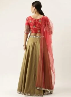 Prairie Sand N Red Gota Embroidered Lehenga Set Festive Wear -ZariGrace Shop Prairie Sand N Red Gota Embroidered Lehenga set GHBS02110857 b