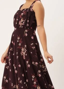 Purple Georgette Digital Printed Dress Party Wear