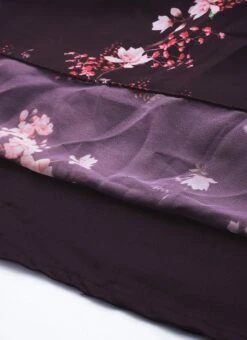 Purple Georgette Digital Printed Tiered Dress Festive Wear -ZariGrace Shop Purple Georgette Digital Printed Tiered Dress DRBS02302269 rrc4