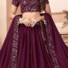 Purple Georgette Sequins Embroidered Umbrella Lehenga Party Wear -ZariGrace Shop Purple Georgette Sequins Embroidered Umbrella Lehenga GHSIRA1302 l