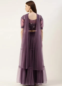 Purple Net Sequins Embroidered Lehenga Festive Wear -ZariGrace Shop Purple Net Sequins Embroidered Lehenga GHBS02211186 b