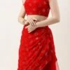 Red Georgette Draped Lehenga Set Party Wear -ZariGrace Shop Red Georgette Draped lehenga Set GHBS02211188 l