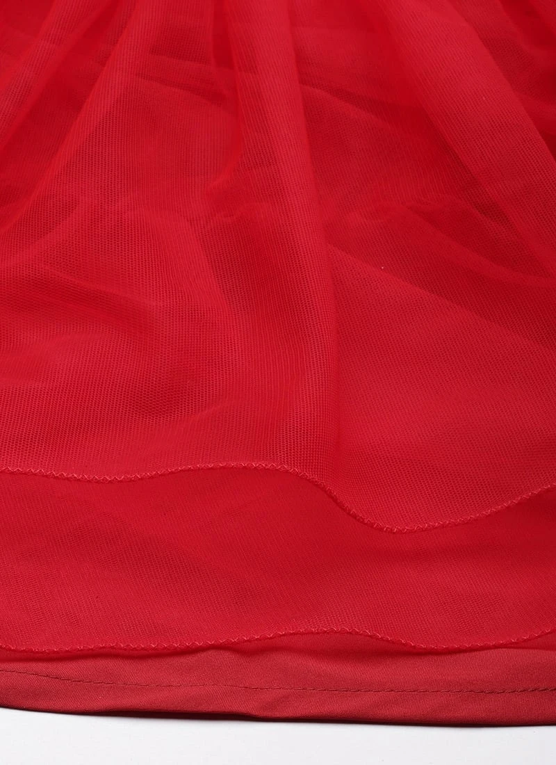 Dupatta From Red Georgette Sequins Layered Lehenga After Six Wear 8 Dupatta From Red Georgette Sequins Layered Lehenga After Six Wear - Image 6