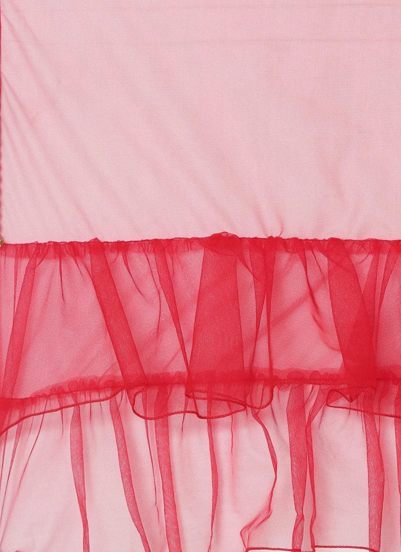 Dupatta From Red Georgette Sequins Layered Lehenga After Six Wear 9 Dupatta From Red Georgette Sequins Layered Lehenga After Six Wear - Image 7