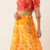 Red Gota N Yellow Jacquard Kali Lehenga Festive Wear -ZariGrace Shop Red Gota N Yellow Jacquard Kali Lehenga GHBS02111142 l