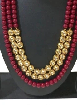 Red N Gold Necklace Set Party Wear