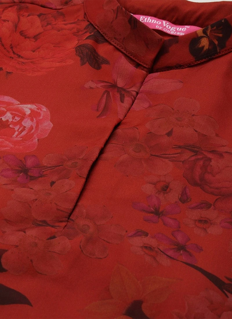 Red Organza N Green Kurta Palazzo Set After Six Wear 7 Red Organza N Green Kurta Palazzo Set After Six Wear - Image 5