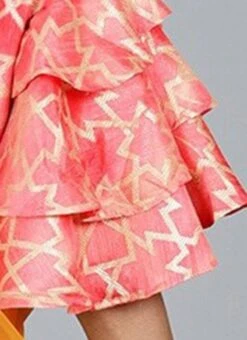 Red Printed Blouse With Flared Sleeves Festive Wear Party Wear -ZariGrace Shop Red Printed Blouse With Flared Sleeves BLBS02209581 rrc3