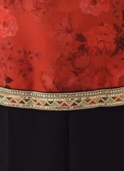 Red Printed Organza Calf Length Top Festive Wear 17 Red Printed Organza Calf Length Top Festive Wear -ZariGrace Shop Red Printed Organza Calf Length Top KRBS02307700 rrc4