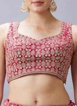 Red Velvet Resham N Hand Work Umbrella Lehenga Choli With Dupatta Wedding Wear -ZariGrace Shop Red Velvet Resham N Hand Work Umbrella Lehenga Choli With Dupatta GHCBF5749 rrc1