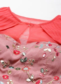 Rouge Pink Chinon Embroidered Lehenga Set Wedding Wear -ZariGrace Shop Rouge Pink Chinon Embroidered Lehenga Set GHBS02209645 rrc1