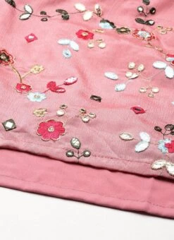 Dupatta From Rouge Pink Embroidered Collar Neck Palazzo Suit After Six Wear -ZariGrace Shop Rouge Pink Embroidered Collar Neck Palazzo Suit SLBS02301736 rrc4 1