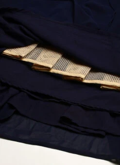 Royal Blue Embroidered One Shoulder Ruffle Gown Party Wear -ZariGrace Shop Royal Blue Embroidered One Shoulder Ruffle Gown IWBS02301755 rrc4