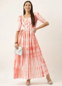 Rust Color Tie Dye Maxi Dress After Six Wear -ZariGrace Shop Rust Color Tie Dye Maxi Dress DRBS02202354 u 1