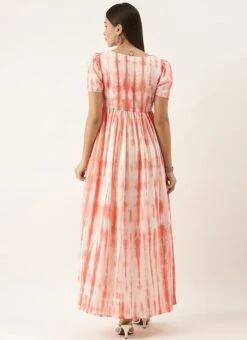 Rust Tie N Dye Dress After Six Wear -ZariGrace Shop Rust Tie N Dye Dress DRBS02202393 b