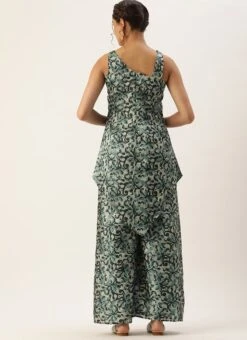 Top From Sage Green Art Silk Digital Printed Co Ords Set After Six Wear -ZariGrace Shop Sage Green Art Silk Digital Printed Co Ords Set IWBS02210898 b 1