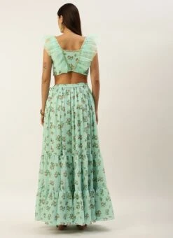 Skirt From Sea Green Digital Printed Co Ords Set After Six Wear -ZariGrace Shop Sea Green Digital Printed Co Ords Set IWBS02212582 b