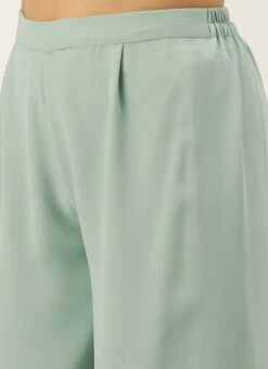 Sea Green Kurta With Wide Leg Pants Festive Wear -ZariGrace Shop Sea Green Kurta With Wide Leg Pants KSBS02109739 rrc2