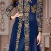 Shamita Shetty Navy Blue Georgette Anarkali Suit Party Wear -ZariGrace Shop Shamita Shetty Navy Blue Georgette Anarkali Suit SLSCC8001C l