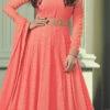Shamita Shetty Peach Georgette Embroidered Anarkali Suit Party Wear -ZariGrace Shop Shamita Shetty Peach Georgette Embroidered Anarkali Suit SLSLI13518529 l