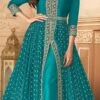 Shamita Shetty Turquoise Georgette Embroidered Ana Party Wear -ZariGrace Shop Shamita Shetty Turquoise Georgette Embroidered Ana SLSAK7152H l