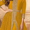 Shamita Shetty Yellow Georgette Embroidered Anarkali Party Wear -ZariGrace Shop Shamita Shetty Yellow Georgette Embroidered Anarka SLSAK7152G l