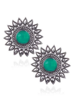 Silver N Blue Studs After Six Wear -ZariGrace Shop Silver N Blue Studs ERMPF9479 b