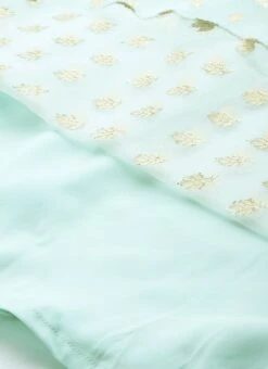 Sky Blue Organza Jacquard Dress Festive Wear -ZariGrace Shop Sky Blue Organza Jacquard Dress DRBS02303569 rrc4