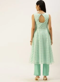 Sky Blue Organza Jacquard Kurta Set Festive Wear 13 Sky Blue Organza Jacquard Kurta Set Festive Wear -ZariGrace Shop Sky Blue Organza Jacquard Kurta set KSBS02205930 b