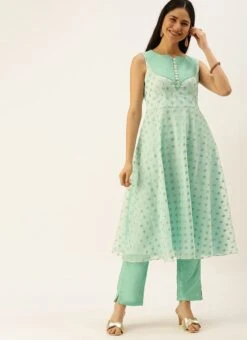 Sky Blue Organza Jacquard Kurta Set Festive Wear 12 Sky Blue Organza Jacquard Kurta Set Festive Wear -ZariGrace Shop Sky Blue Organza Jacquard Kurta set KSBS02205930 u