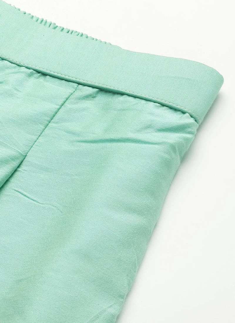 Sky Blue Organza Jacquard Kurta Set Festive Wear 9 Sky Blue Organza Jacquard Kurta Set Festive Wear - Image 7