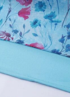 Sky Blue Printed Organza Asymmetrical Dress After Six Wear -ZariGrace Shop Sky Blue Printed Organza Asymmetrical Dress DRBS02105407 rrc4